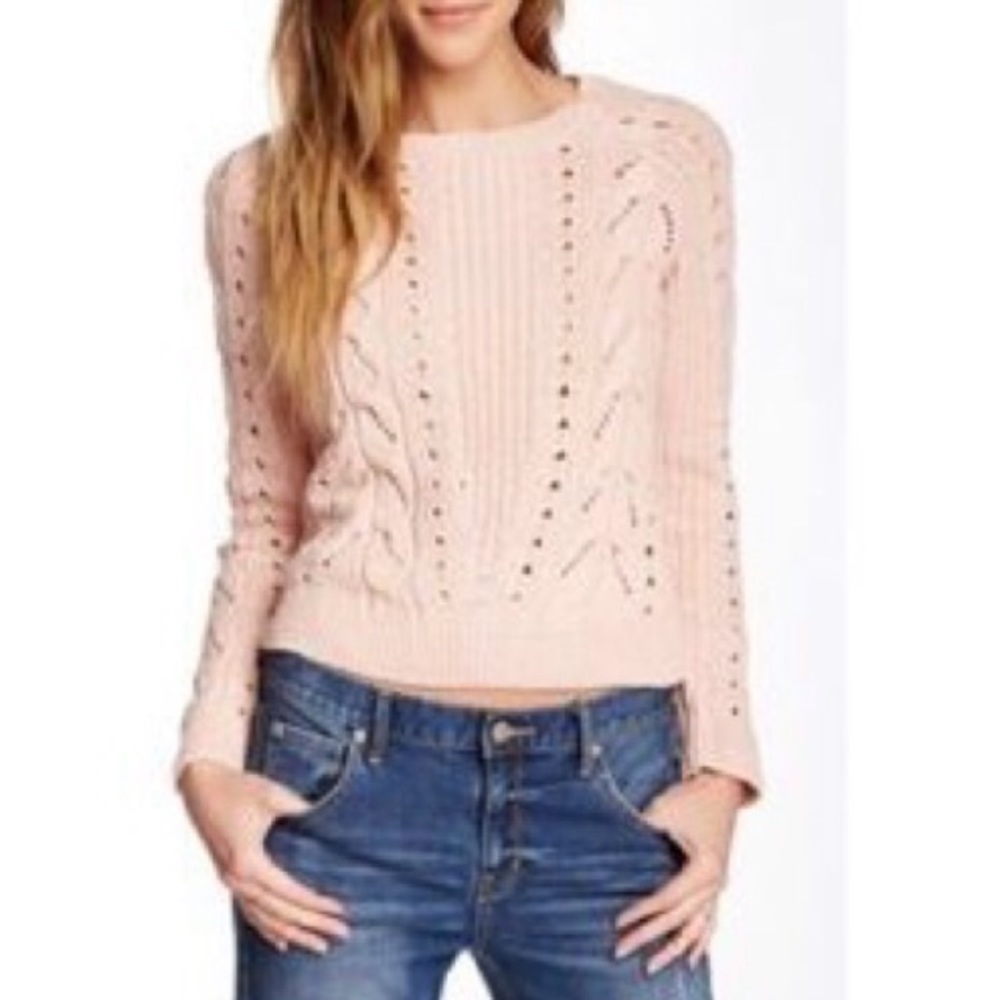 Lucky Brand blush pink knit sweater